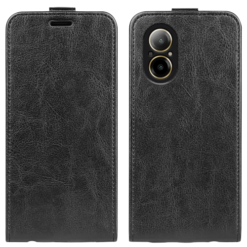 

For Realme C67 4G R64 Texture Single Vertical Flip Leather Phone Case(Black)