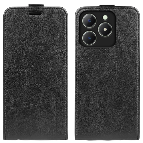 

For Realme C63 R64 Texture Single Vertical Flip Leather Phone Case(Black)