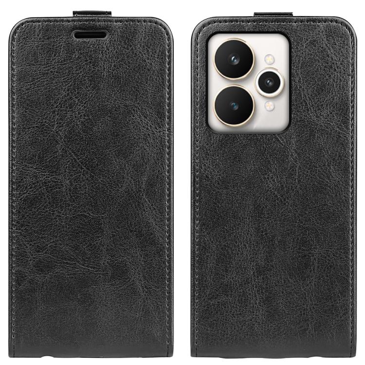 

For Realme 15 5G / 15 Pro 5G R64 Texture Single Vertical Flip Leather Phone Case(Black)