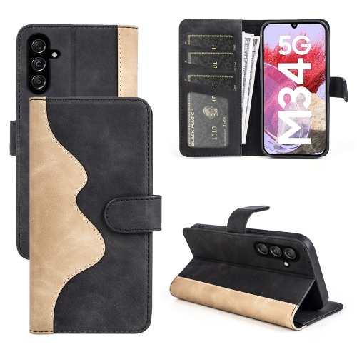 

For Samsung Galaxy M34 Stitching Horizontal Flip Leather Phone Case(Black)