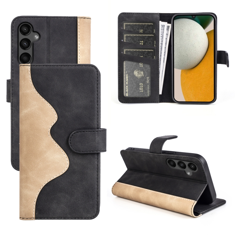 

For Samsung Galaxy A15 Stitching Horizontal Flip Leather Phone Case(Black)