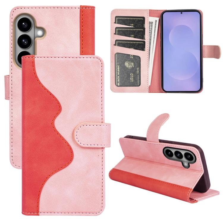 For Samsung Galaxy S26 5G Stitching Horizontal Flip Leather Phone Case(Pink)