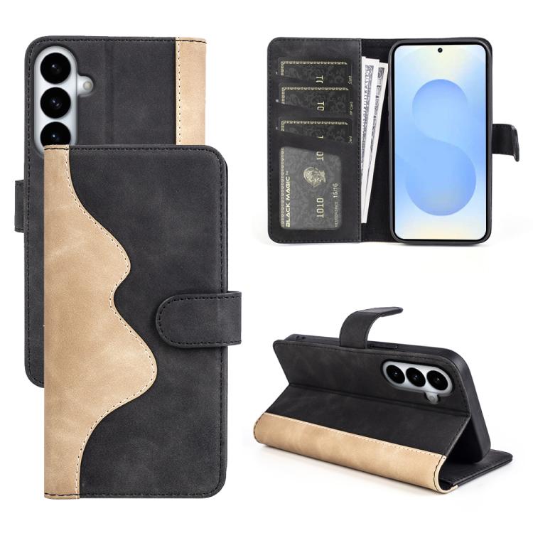 

For Samsung Galaxy S26+ 5G Stitching Horizontal Flip Leather Phone Case(Black)
