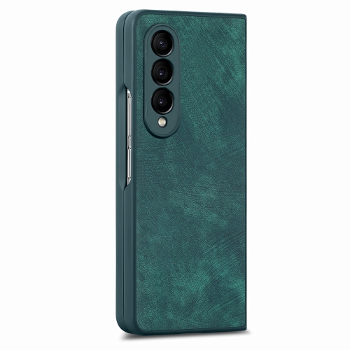 

For Samsung Galaxy Z Fold4 Integrated Film Retro Skin Feel Fold Leather Phone Case(Green)