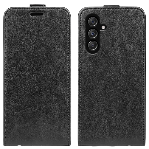 

For Samsung Galaxy M34 R64 Texture Vertical Flip Leather Phone Case(Black)