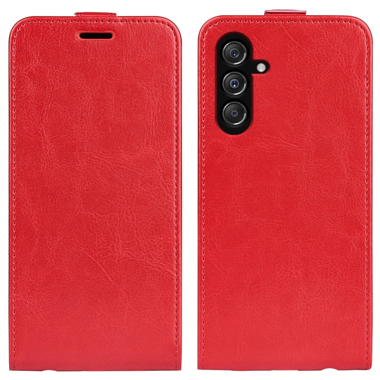 

For Samsung Galaxy M34 R64 Texture Vertical Flip Leather Phone Case(Red)