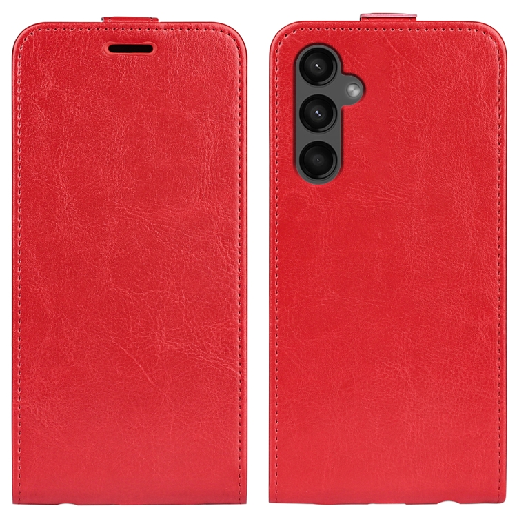 

For Samsung Galaxy A15 R64 Texture Vertical Flip Leather Phone Case(Red)