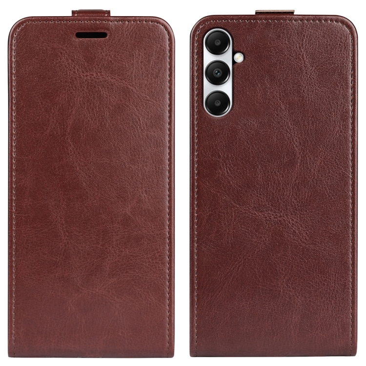 

For Samsung Galaxy A05s R64 Texture Vertical Flip Leather Phone Case(Brown)