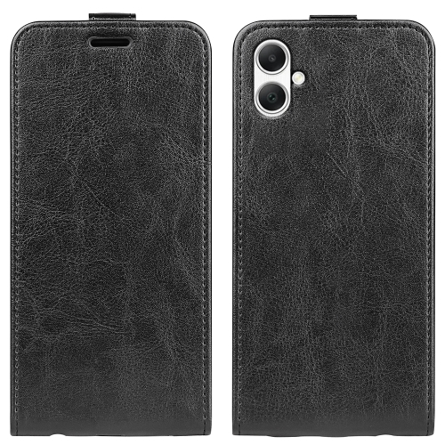 

For Samsung Galaxy A05 R64 Texture Vertical Flip Leather Phone Case(Black)