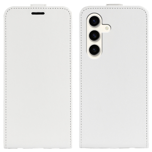 

For Samsung Galaxy S24 5G R64 Texture Vertical Flip Leather Phone Case(White)