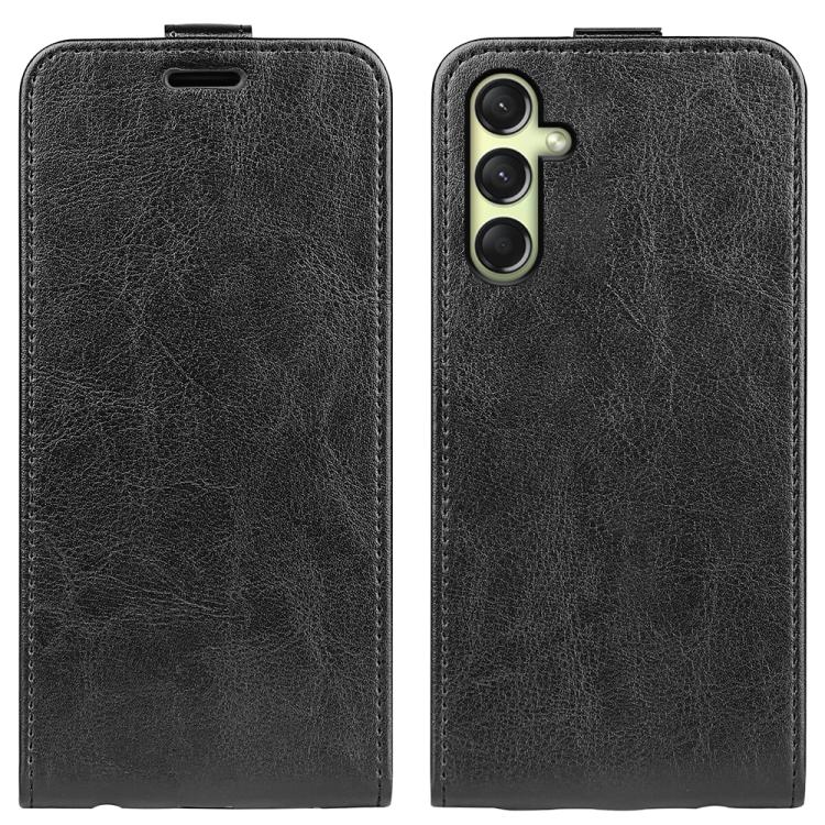 

For Samsung Galaxy A16 5G R64 Texture Single Vertical Flip Leather Phone Case(Black)