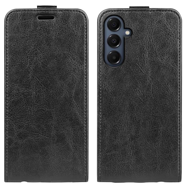 

For Samsung Galaxy A17 5G R64 Texture Single Vertical Flip Leather Phone Case(Black)