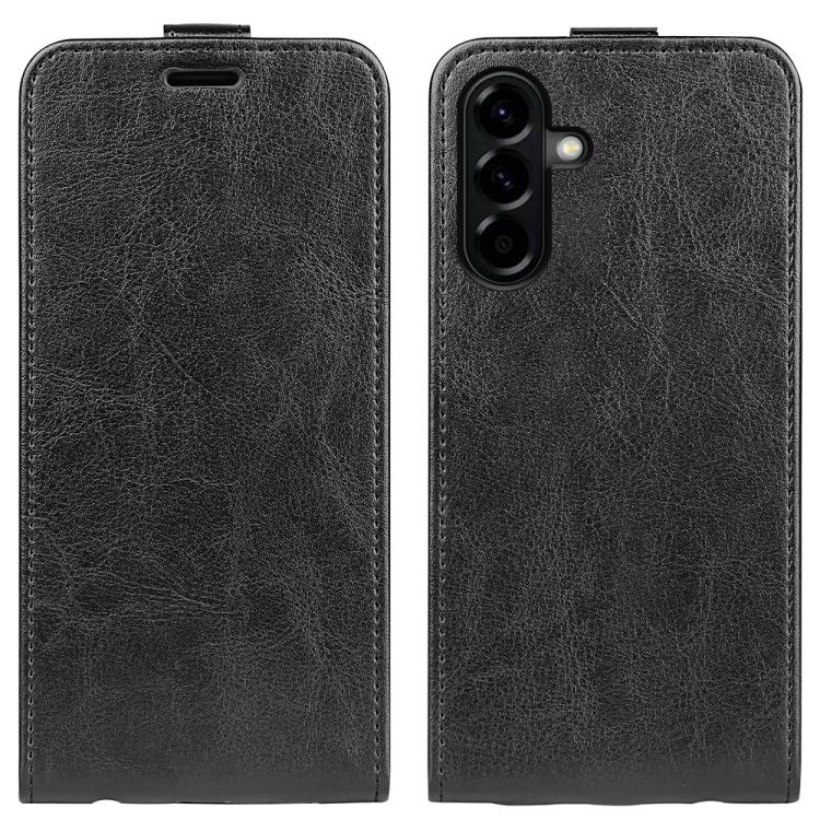 

For Samsung Galaxy A57 5G R64 Texture Single Vertical Flip Leather Phone Case(Black)