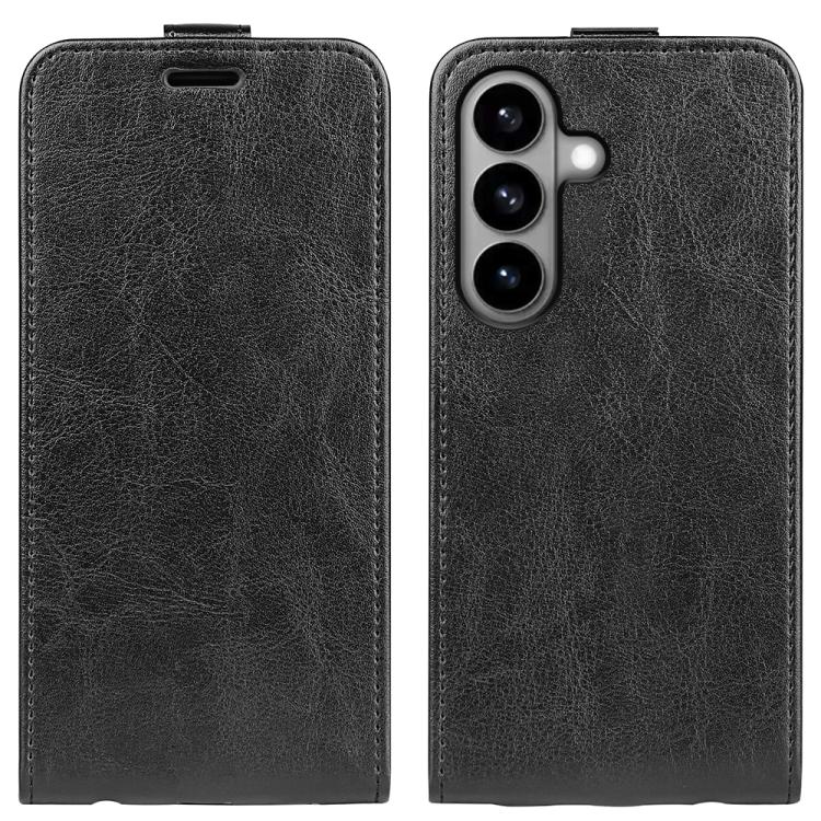 

For Samsung Galaxy S26 5G R64 Texture Single Vertical Flip Leather Phone Case(Black)
