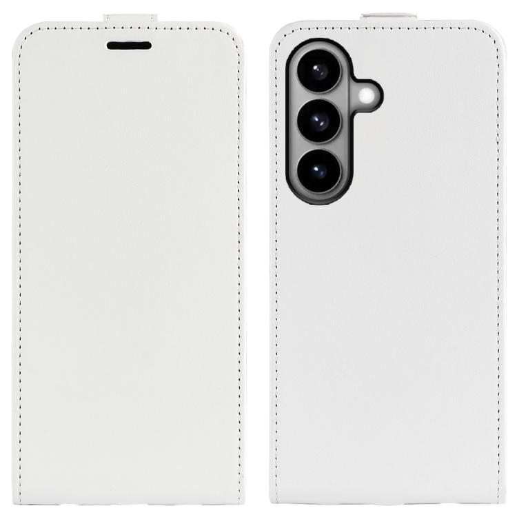 

For Samsung Galaxy S26 5G R64 Texture Single Vertical Flip Leather Phone Case(White)