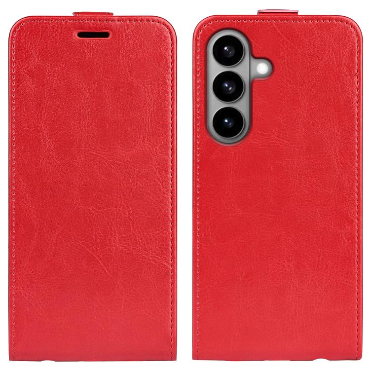 

For Samsung Galaxy S26 5G R64 Texture Single Vertical Flip Leather Phone Case(Red)
