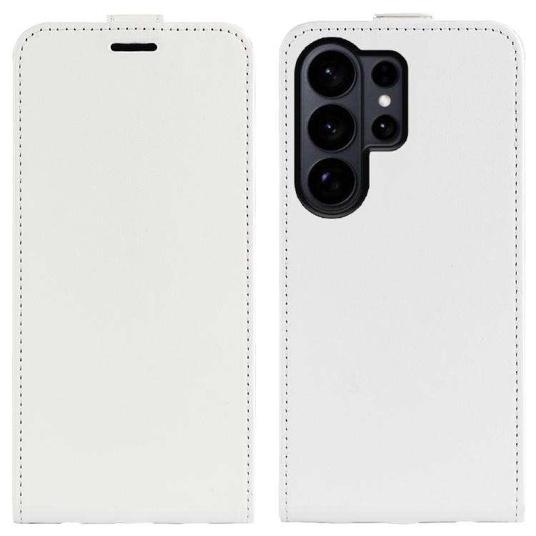 

For Samsung Galaxy S26 Ultra 5G R64 Texture Single Vertical Flip Leather Phone Case(White)