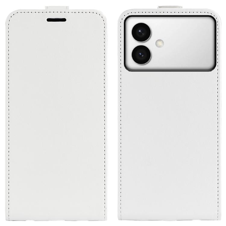 

For Samsung Galaxy S26 Edge 5G R64 Texture Single Vertical Flip Leather Phone Case(White)