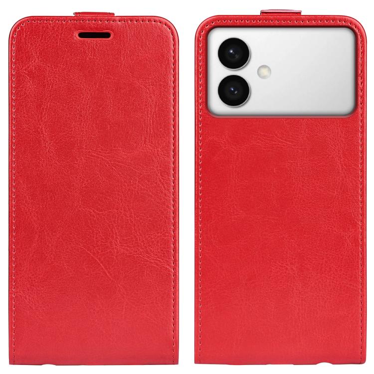 

For Samsung Galaxy S26 Edge 5G R64 Texture Single Vertical Flip Leather Phone Case(Red)