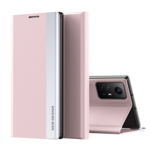 

For Xiaomi Redmi Note 12S Side Electroplated Adsorption Leather Phone Case(Pink)