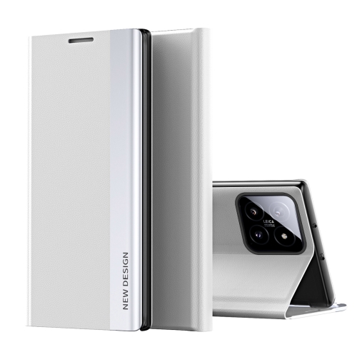 

For Xiaomi 14 Pro Side Electroplated Adsorption Leather Phone Case(Silver)