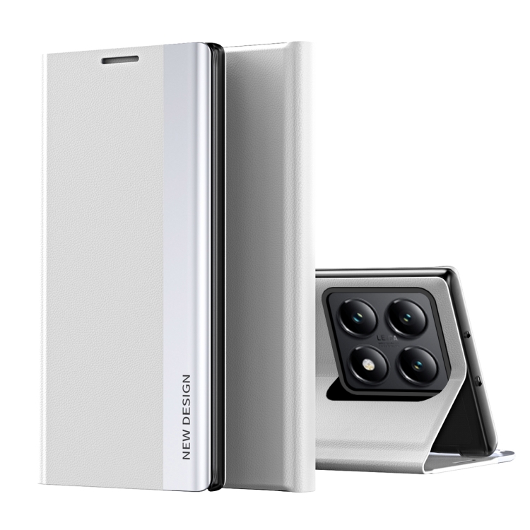 

For Xiaomi 14T Pro Side Electroplated Adsorption Leather Phone Case(Silver)