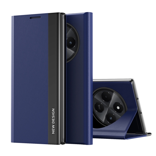 

For Xiaomi Redmi 14C Side Electroplated Adsorption Leather Phone Case(Dark Blue)