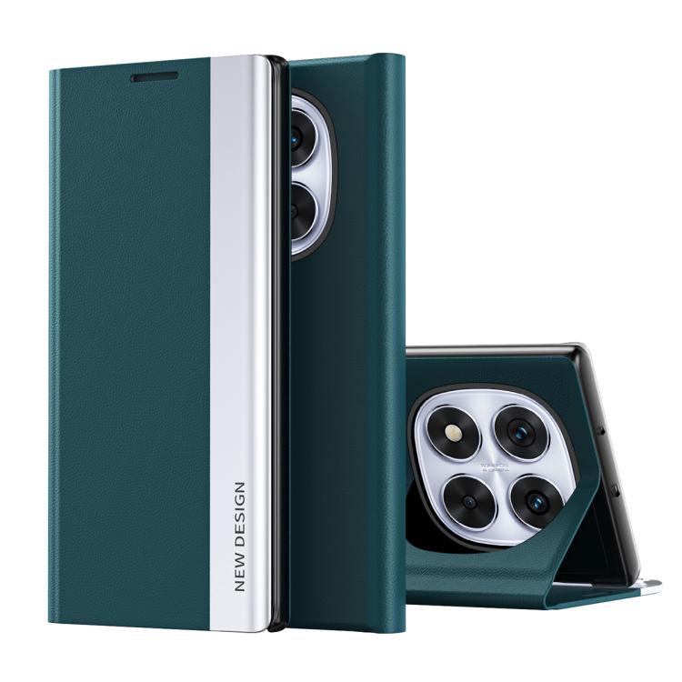 

For Xiaomi Redmi Note 14 Pro 5G Side Electroplated Adsorption Leather Phone Case(Green)