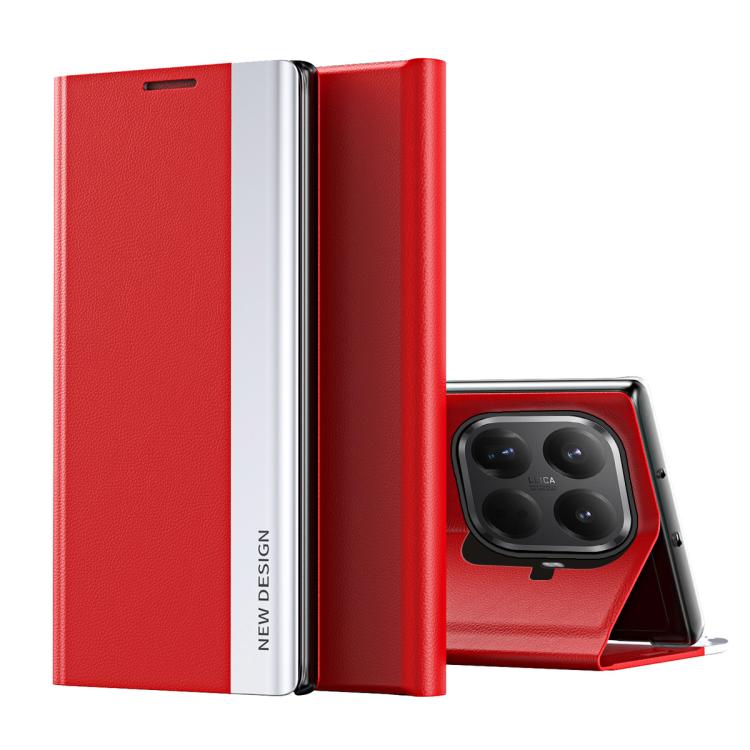 

For Xiaomi 15T Side Electroplated Adsorption Leather Phone Case(Red)