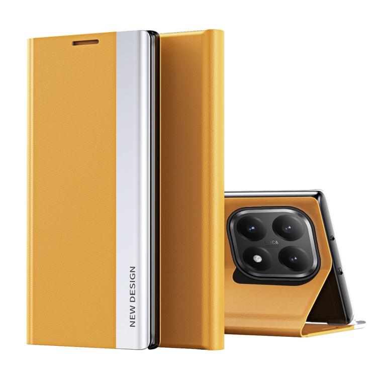 

For Xiaomi 15T Side Electroplated Adsorption Leather Phone Case(Yellow)