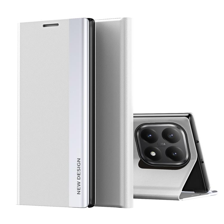 

For Xiaomi 15T Side Electroplated Adsorption Leather Phone Case(Silver)