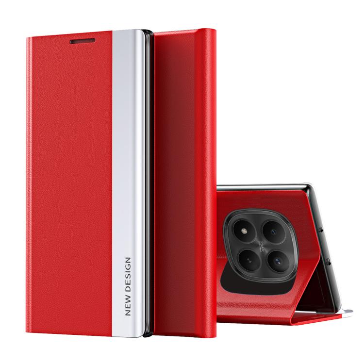 For Redmi Note 15 Pro+ Global 163.3mm Side Electroplated Adsorption Leather Phone Case(Red)