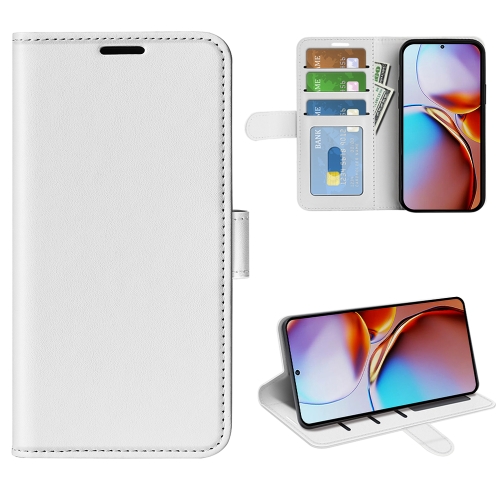 

For Motorola Moto X40 Pro R64 Texture Horizontal Flip Leather Phone Case(White)