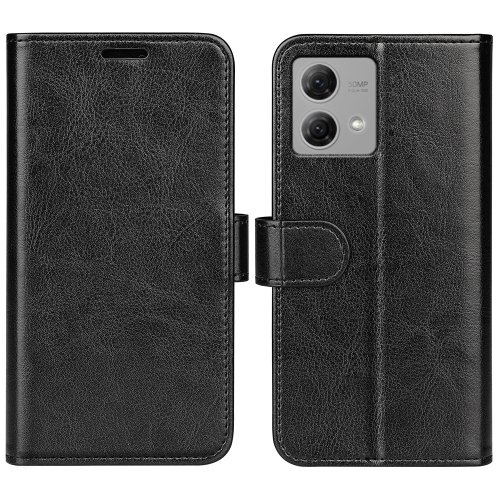 

For Motolora Moto G84 R64 Texture Horizontal Flip Leather Phone Case(Black)
