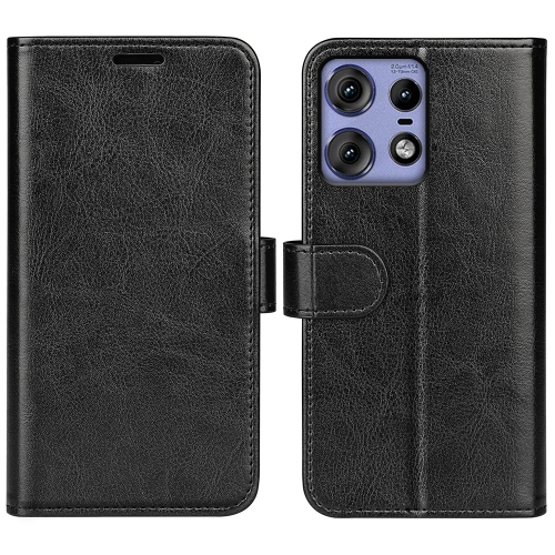 

For Motolora Edge 50 Pro R64 Texture Horizontal Flip Leather Phone Case(Black)