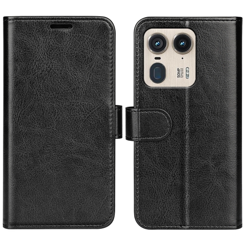 

For Motolora Edge 50 Ultra R64 Texture Horizontal Flip Leather Phone Case(Black)