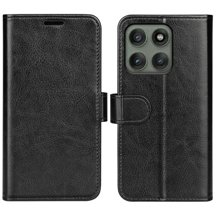 

For Motorola Edge 60 Pro R64 Texture Horizontal Flip Leather Phone Case(Black)