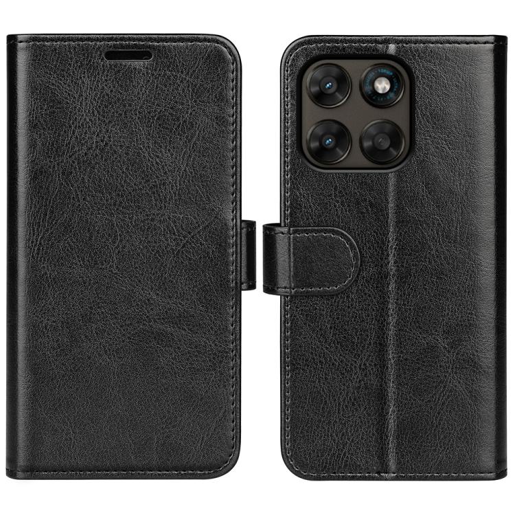 

For Motorola Moto G77 / G67 5G R64 Texture Horizontal Flip Leather Phone Case(Black)