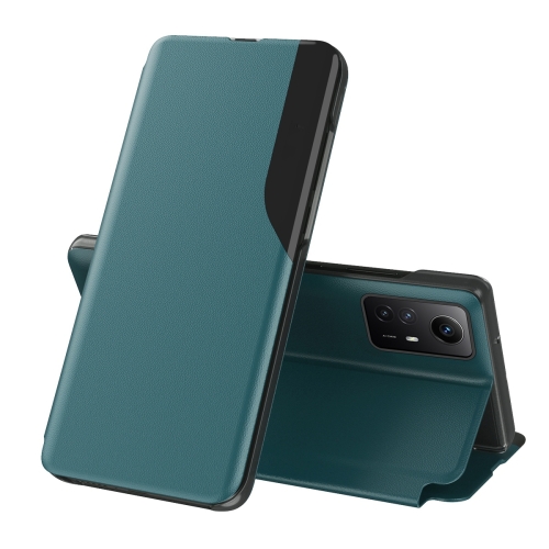 

For Xiaomi Redmi Note 12S Attraction Flip Holder Leather Phone Case(Green)