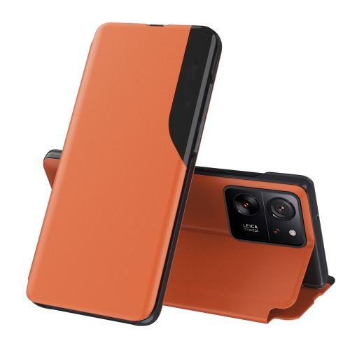 

For Xiaomi 13T Pro Attraction Flip Holder Leather Phone Case(Orange)