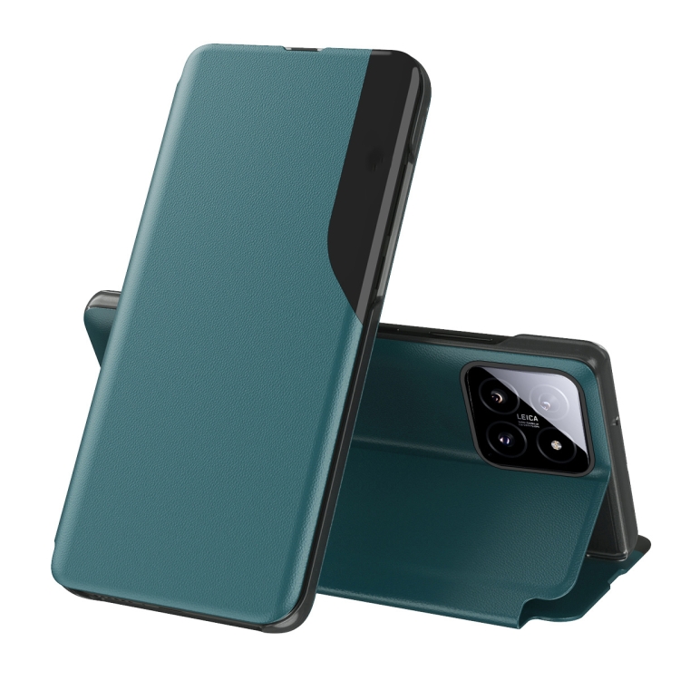 

For Xiaomi 14 Attraction Flip Holder Leather Phone Case(Green)