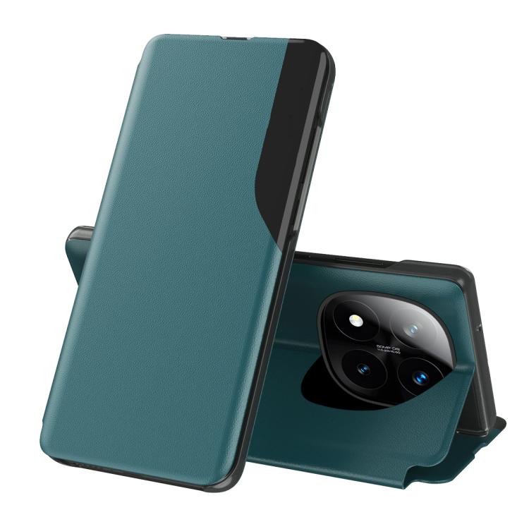 

For Xiaomi Redmi Note 14 Pro+ 5G Attraction Flip Holder Leather Phone Case(Green)