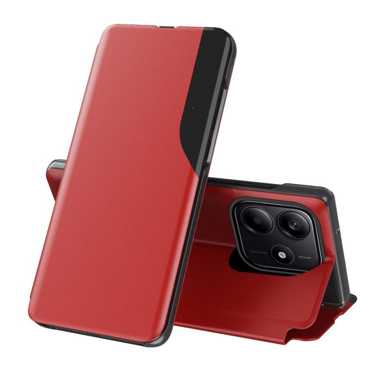 

For Redmi Note 14 4G 163.25mm Attraction Flip Holder Leather Phone Case(Red)