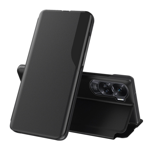 For Honor 90 Lite Attraction Flip Holder Leather Phone Case(Black) flip