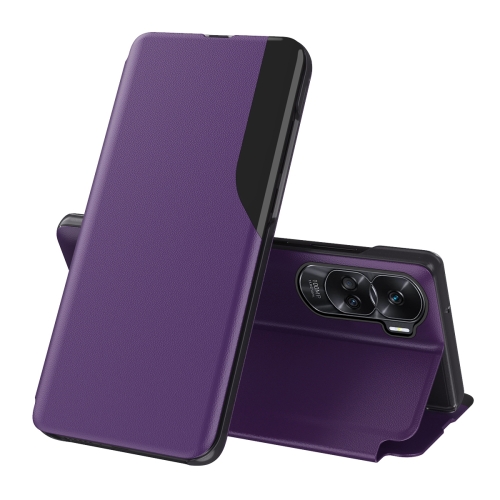 

For Honor 90 Lite Attraction Flip Holder Leather Phone Case(Purple)