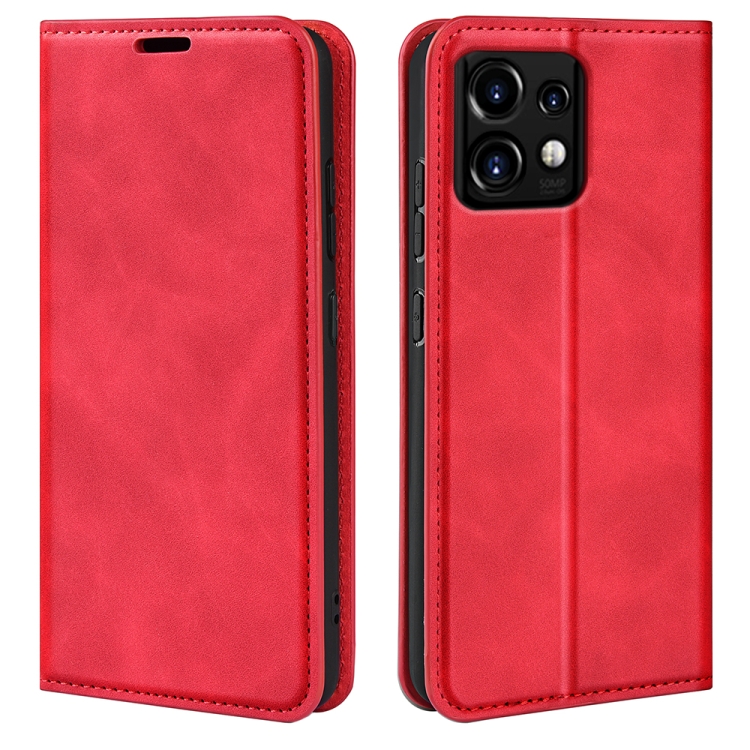 

For Motorola Moto X40 Pro Retro-skin Magnetic Suction Leather Phone Case(Red)