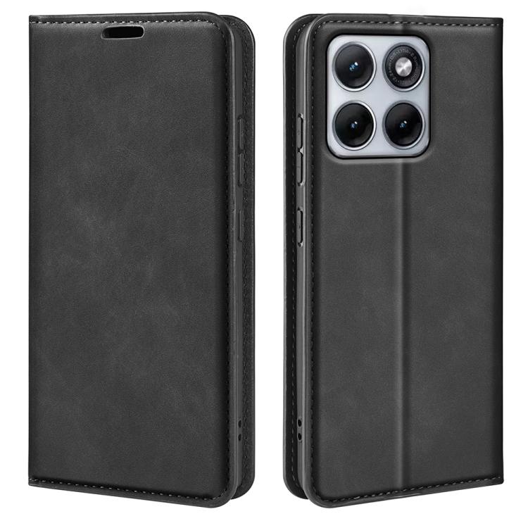 

For Motorola Edge 70 Fusion 5G Retro-skin Magnetic Suction Leather Phone Case(Black)