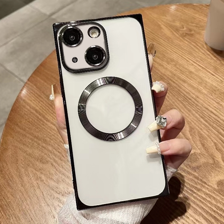 

For iPhone 14 Plus Square Magsafe Electroplating TPU Phone Case(Black)