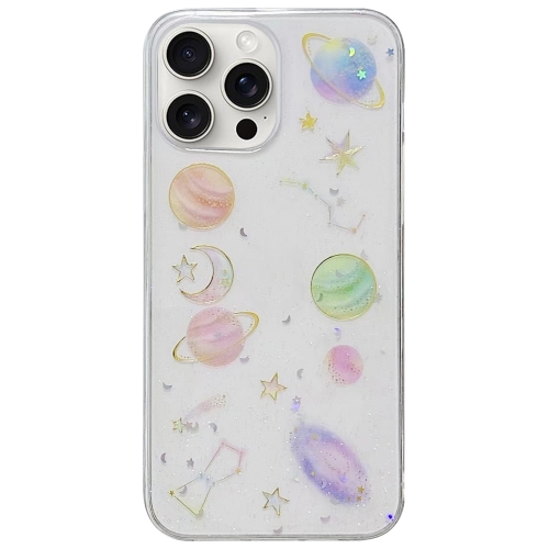 

For iPhone 15 Pro Max Cosmic Star Glitter Epoxy TPU Phone Case(Transparent)