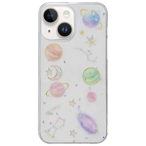 

For iPhone 15 Plus Cosmic Star Glitter Epoxy TPU Phone Case(Transparent)